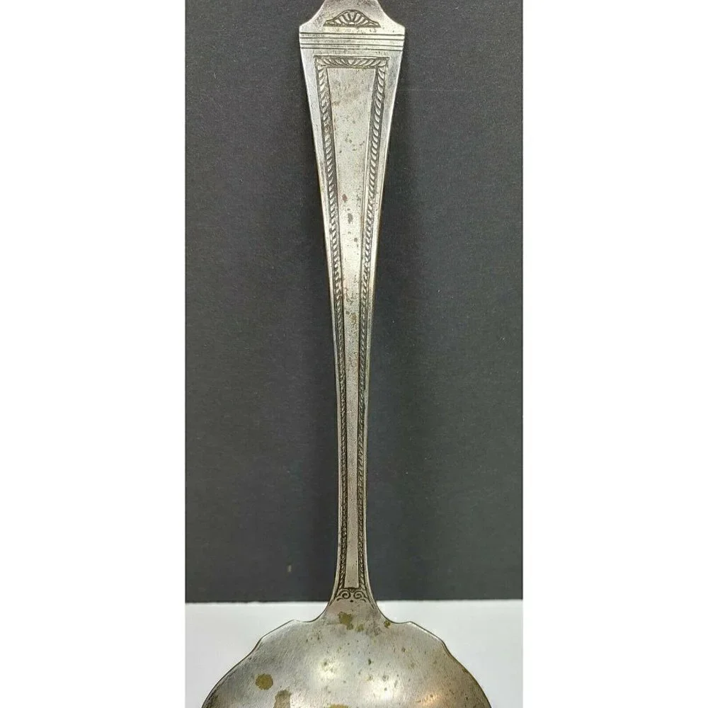Sheffield Flatware Silverware Large English Silverplate Fiddlers Thread Ladle